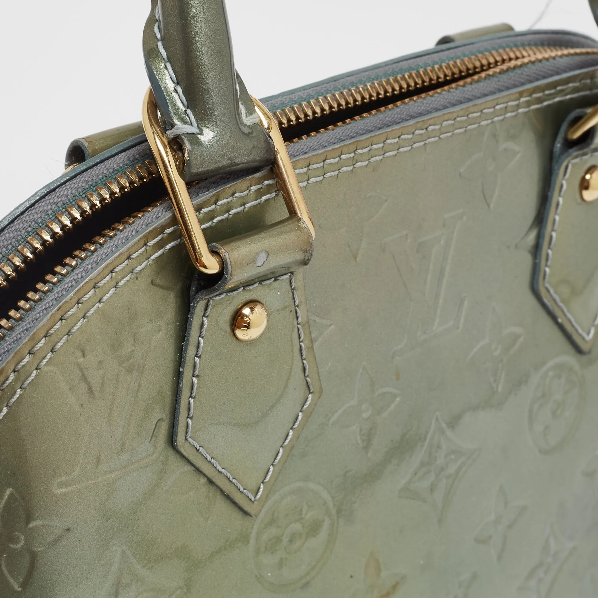 Louis Vuitton Green Monogram Vernis Alma BB Bag