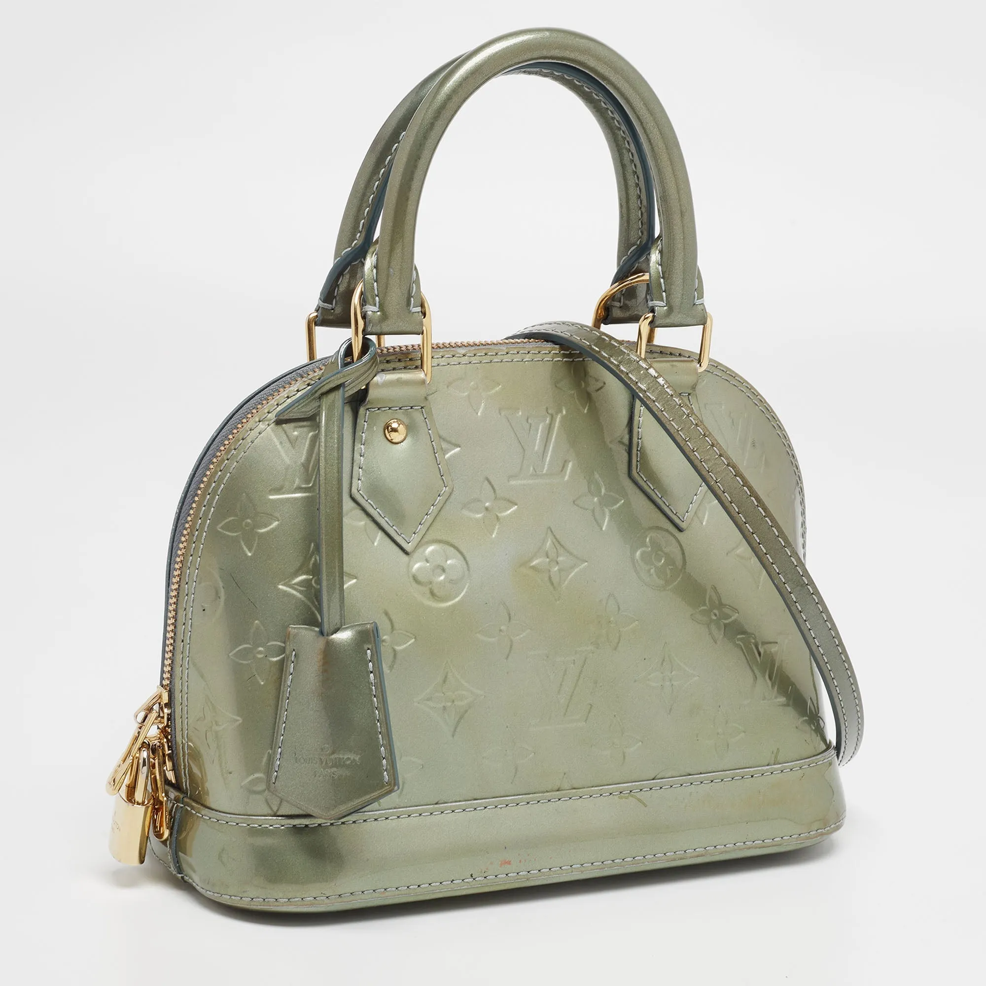 Louis Vuitton Green Monogram Vernis Alma BB Bag