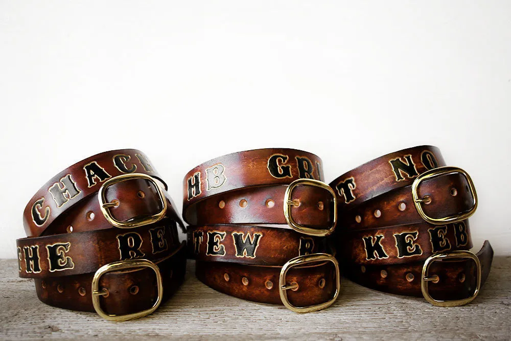 Mens Personalized Leather Belt