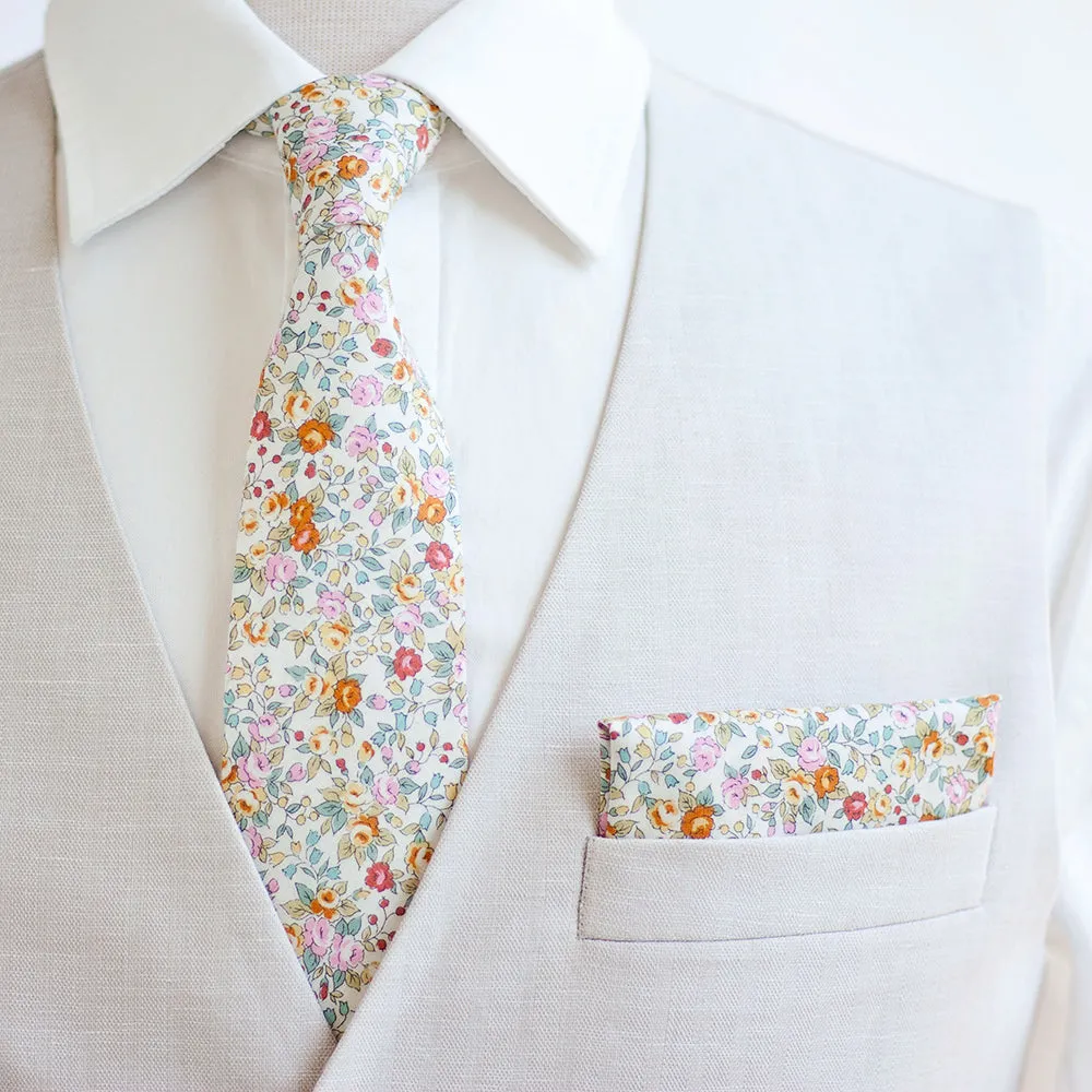 Men's Pocket Square / Blossoms In Yellow