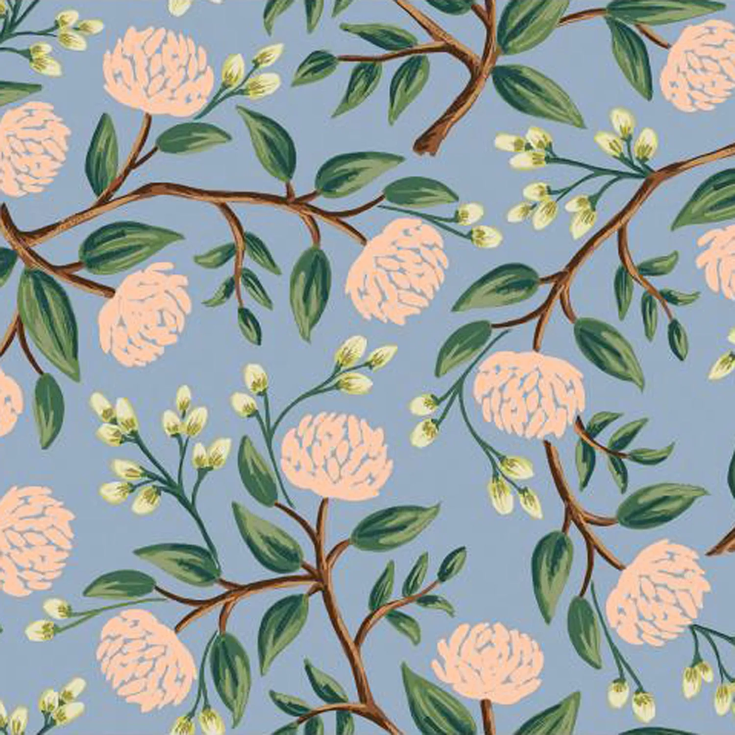 Men's Pocket Square / Peonies In Dusty Blue