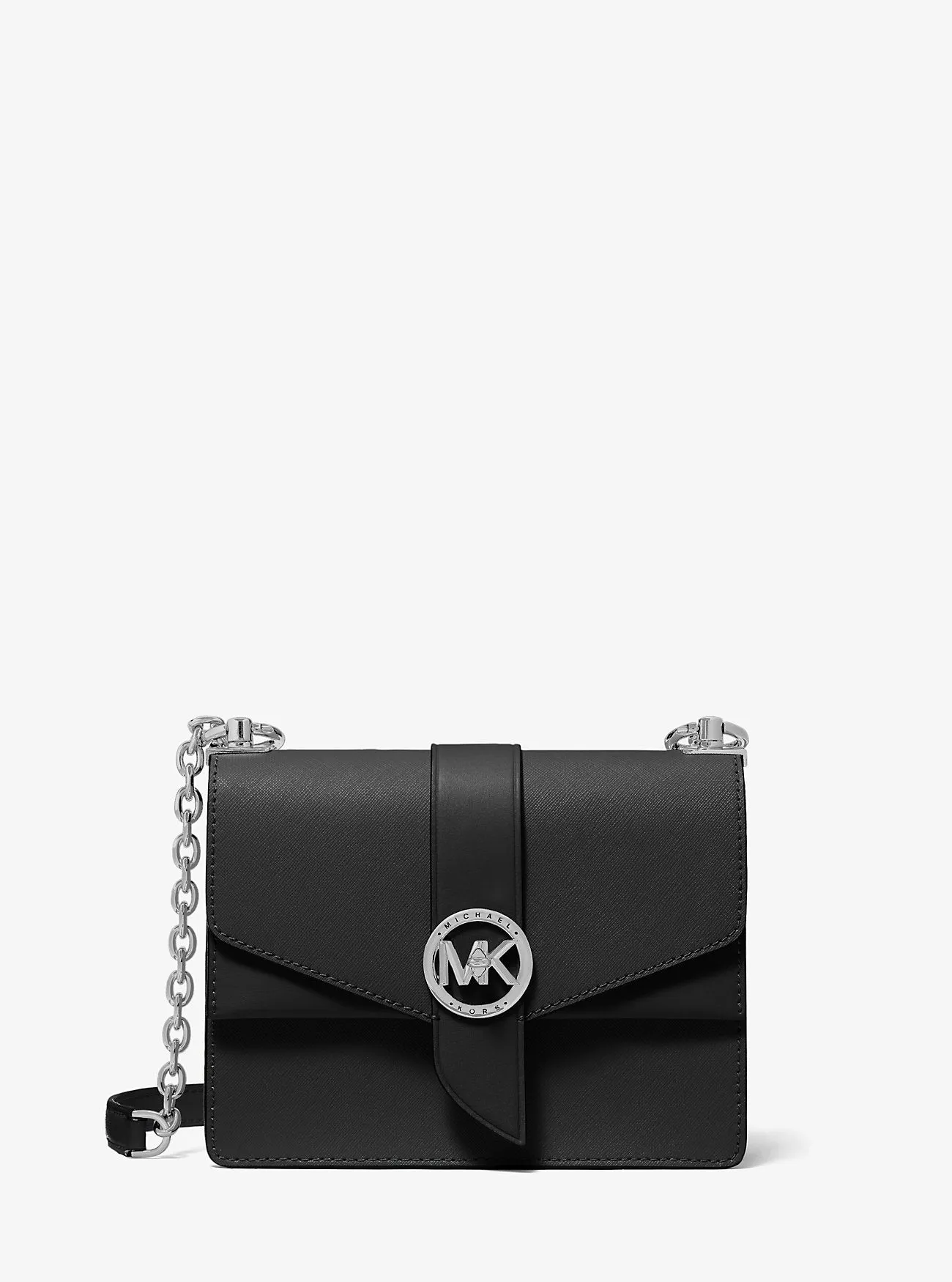 Michael Kors Saffiano Leather Greenwich Small Shoulder Bag, Black