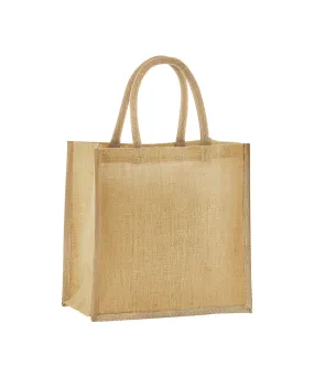 Natural - Natural starched jute mini gift bag