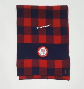 Nwt Polo Ralph Lauren Team USA Buffalo Plaid Scarf