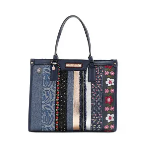 PATCH FLOWER STRUCTURED HANDBAG