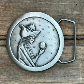 Pewter Audrey Beardsley Merlin Gazing Indiana Metal Craft Belt Buckle