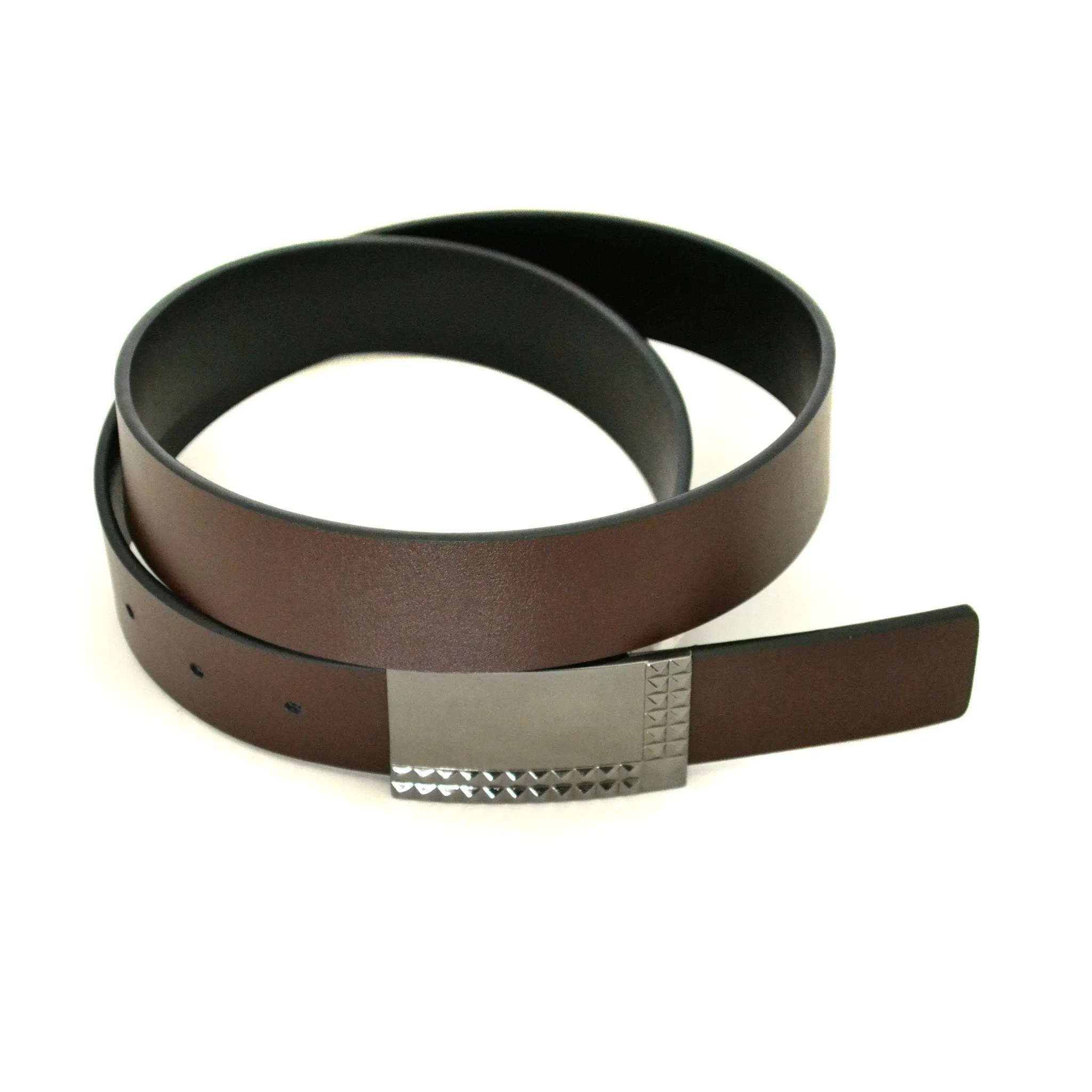 RAINER - Mens Black & Brown Leather Belt