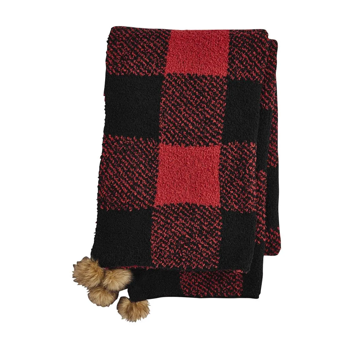 Red Check Chenille Scarf