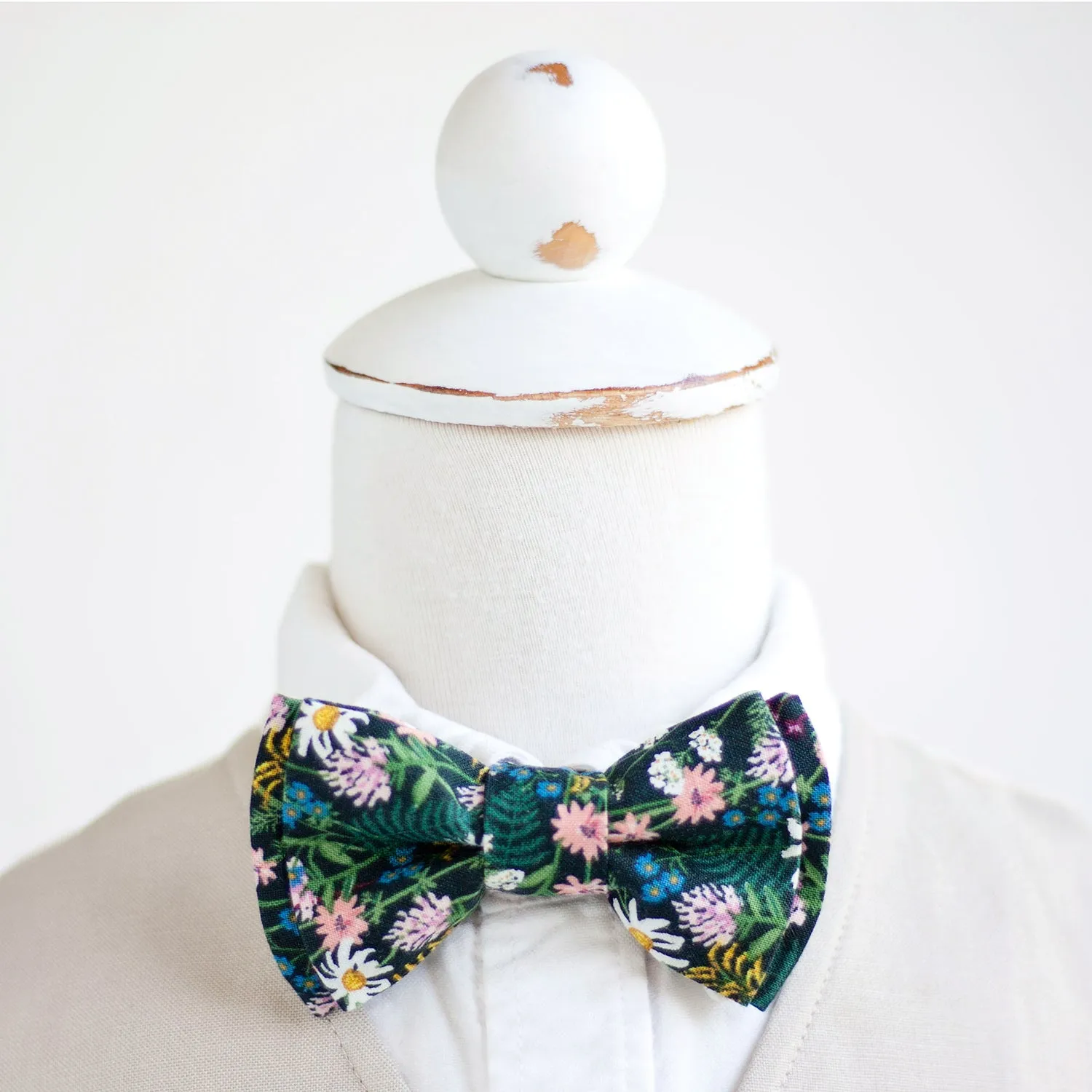 Sailor Bow Clip Or Headband / Wildflowers In Hunter