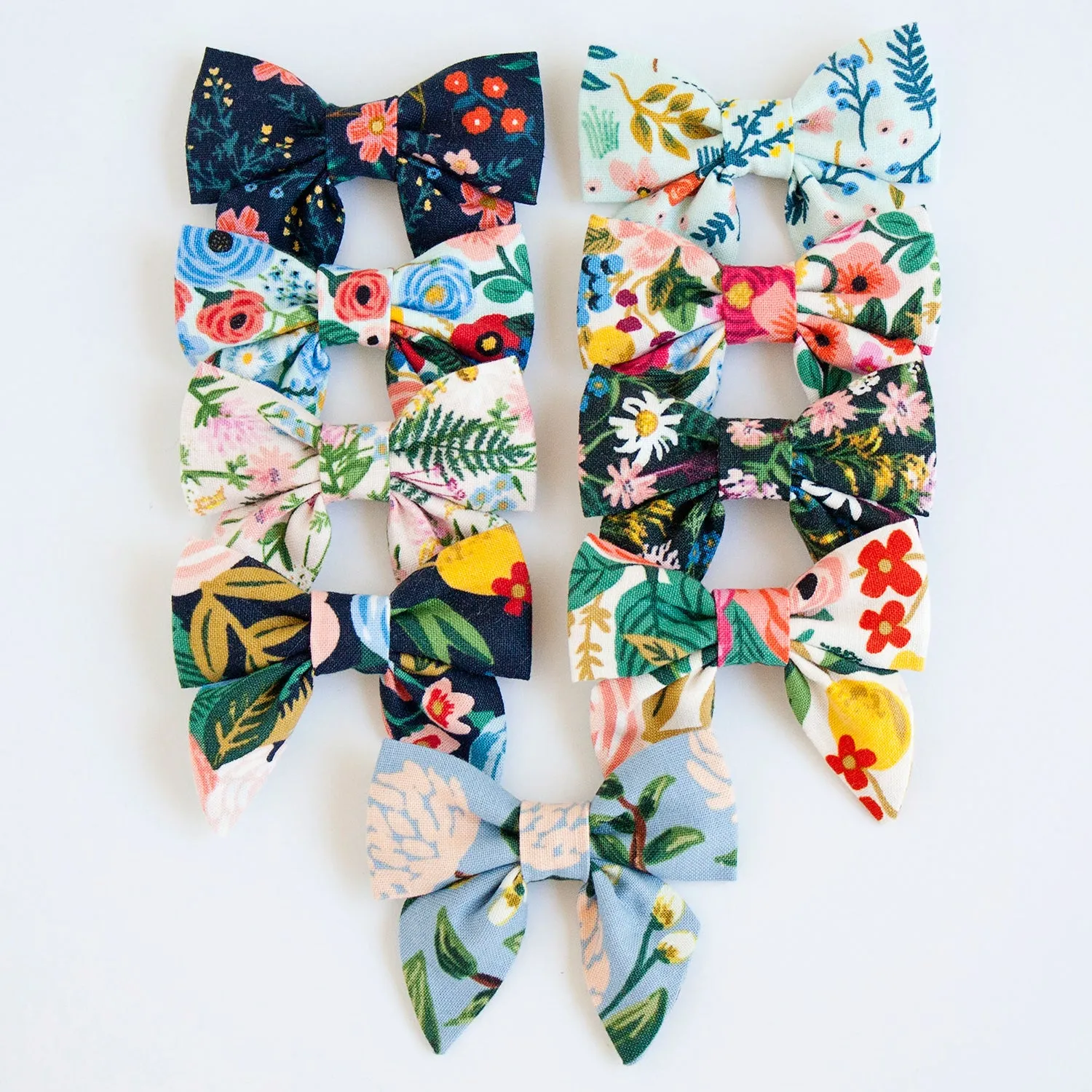 Sailor Bow Clip Or Headband / Wildflowers In Hunter