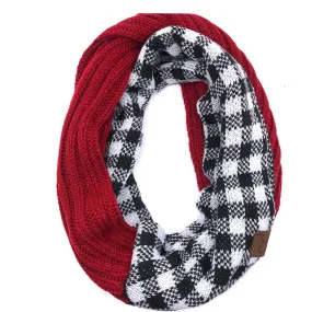 SF-17 BUFFALO PLAID SCARF RED WHITE/BLACK