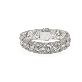 Sterling Silver Art Deco CZ  Bracelet