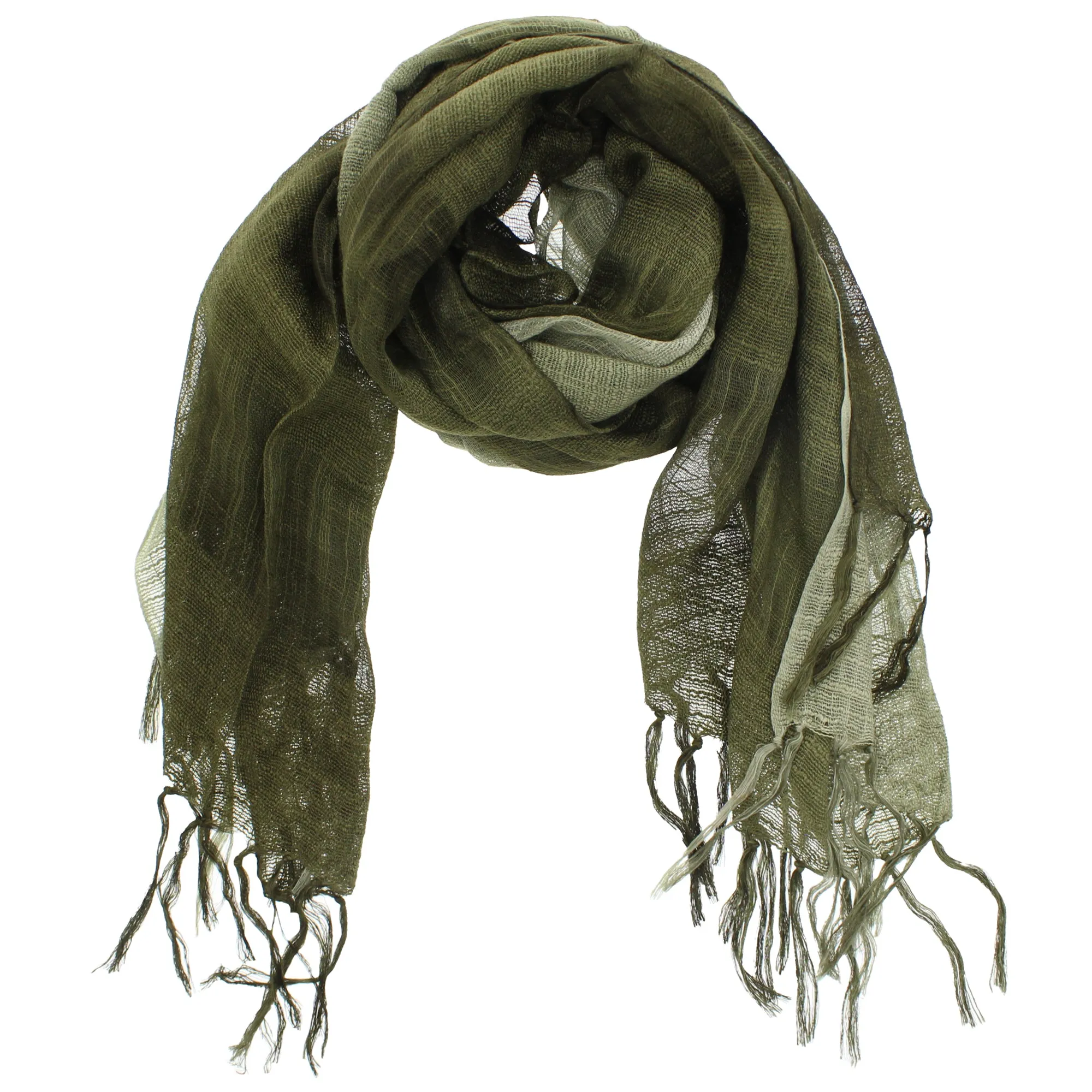 Two Tone Colour Lightweight Scarf with Tassels