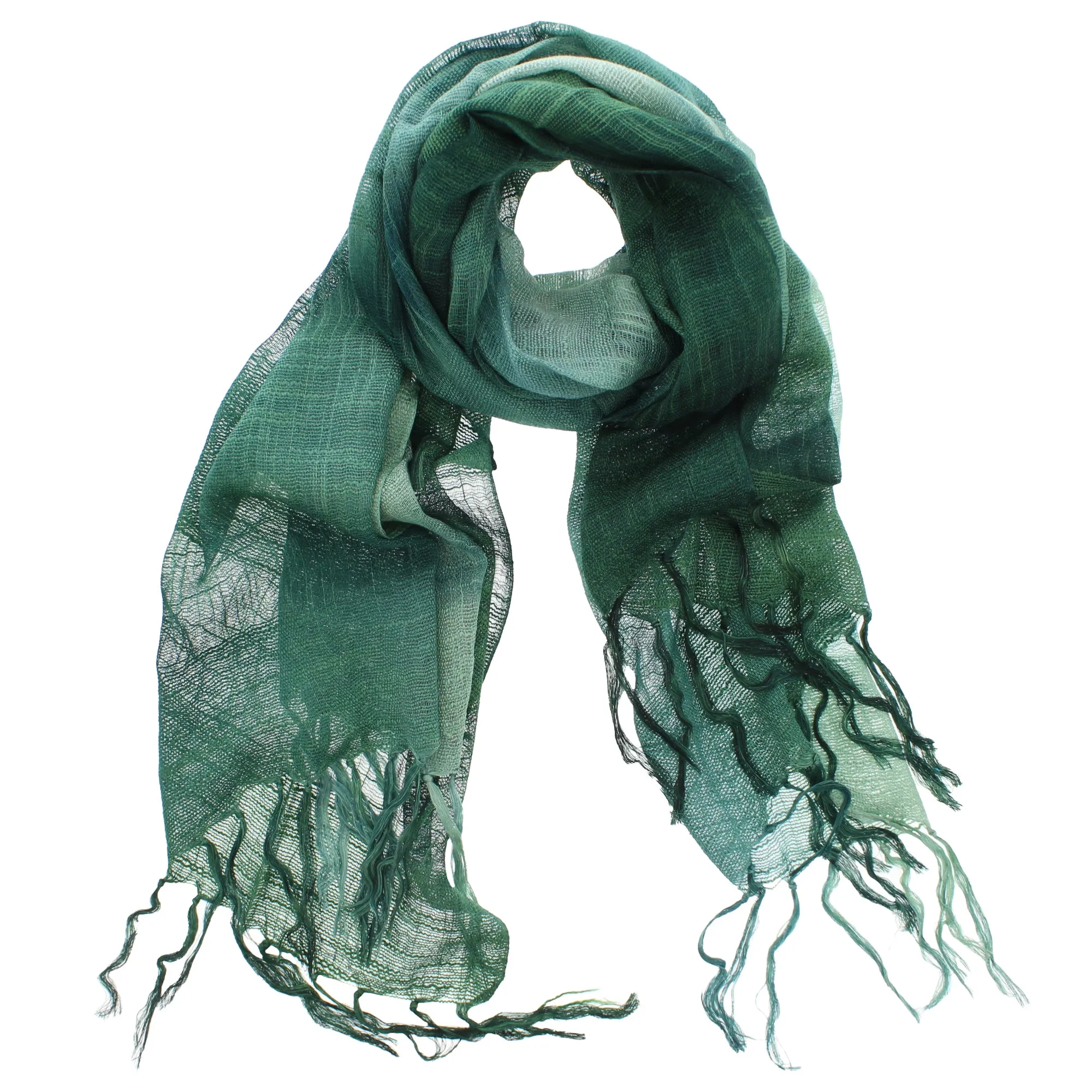 Two Tone Colour Lightweight Scarf with Tassels