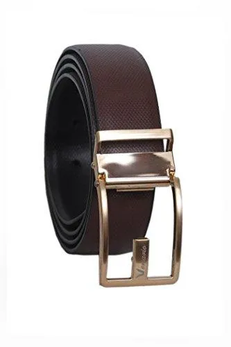 VERSARIO ITALY Mens Reversible Black, Brown Genuine Leather Belt