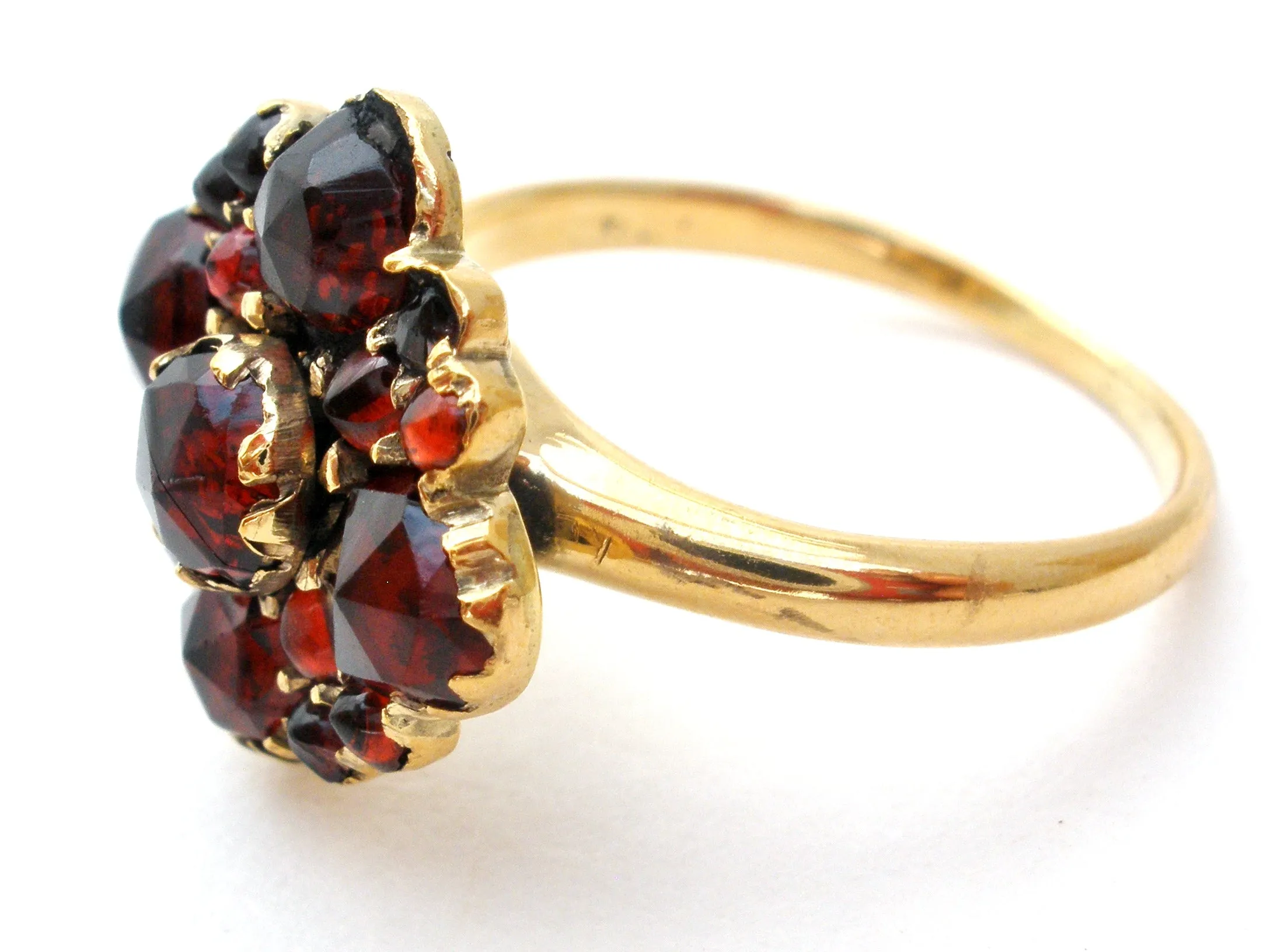 Victorian Bohemian Garnet Ring 14K Gold