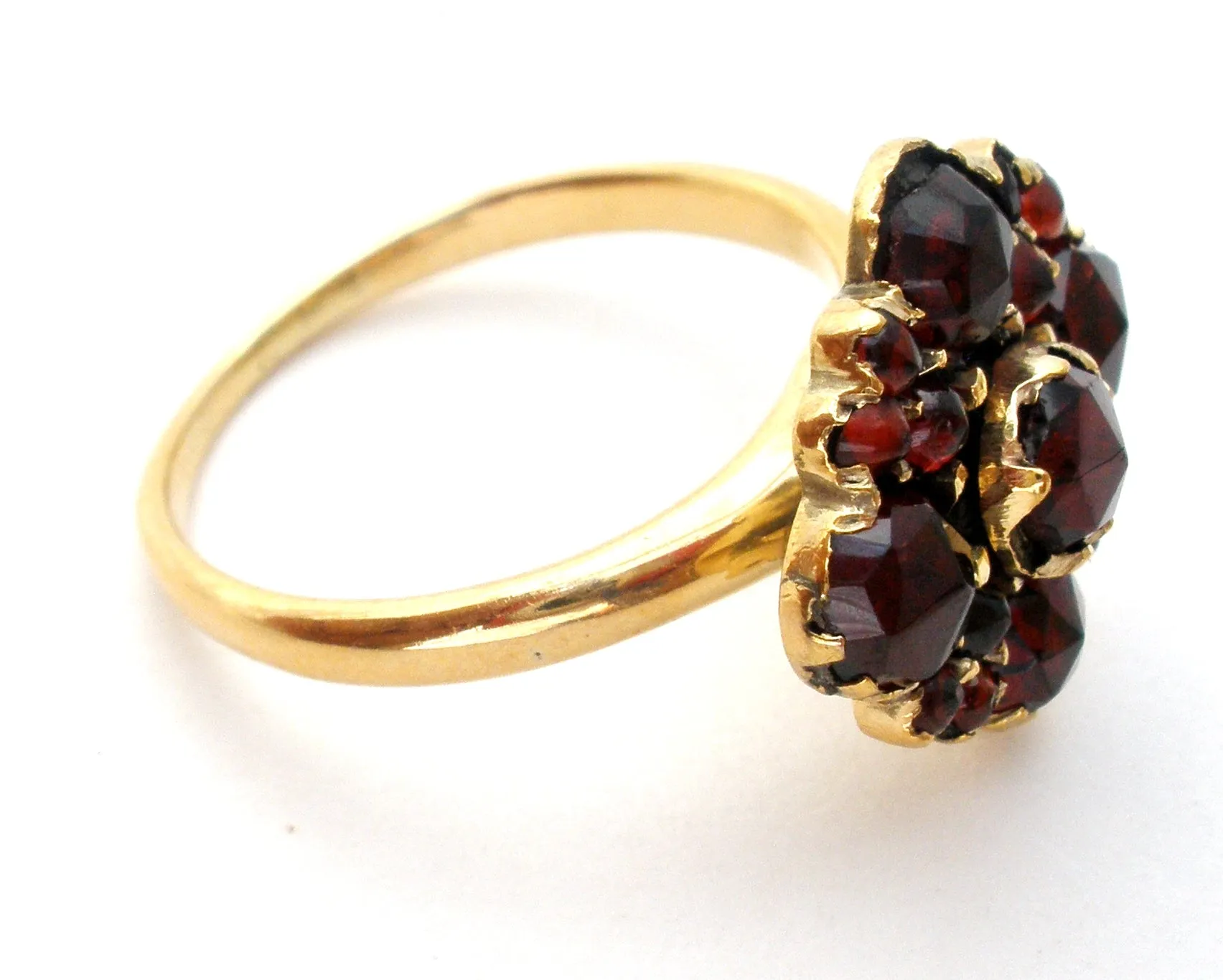 Victorian Bohemian Garnet Ring 14K Gold