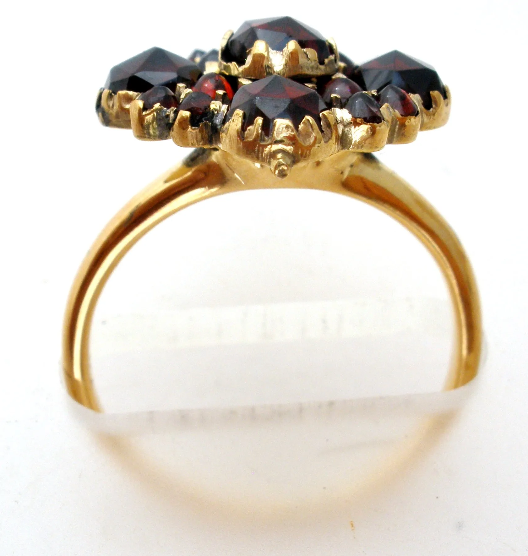 Victorian Bohemian Garnet Ring 14K Gold