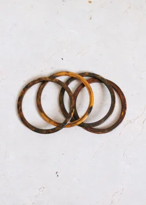 Vintage 1940s Brown Marbled Bakelite Spacer Bangles Set