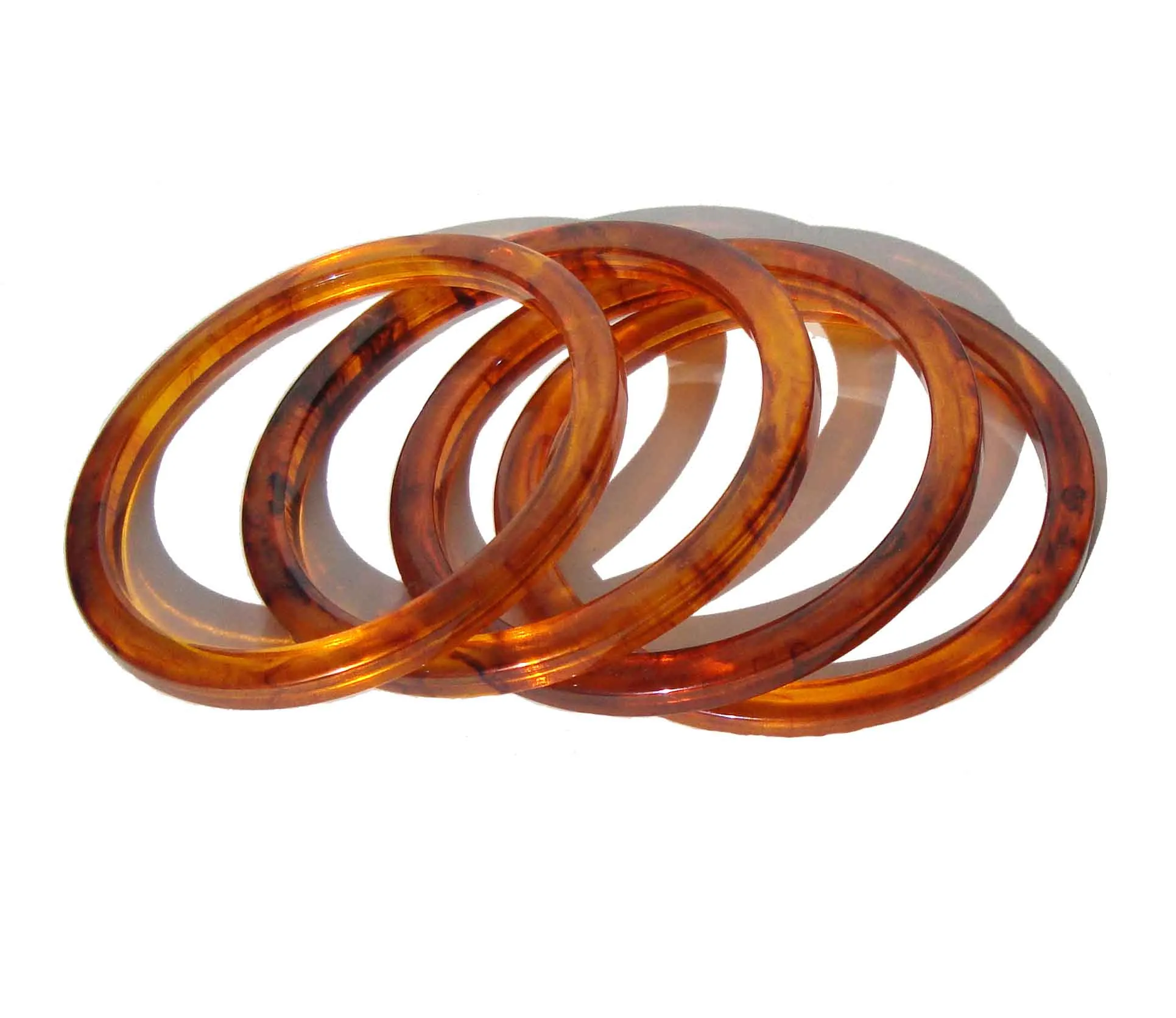 Vintage Bakelite Bracelets Root Beer Bangles – Set of 4