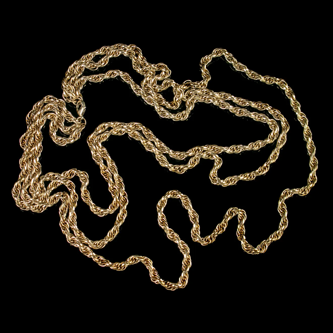 Vintage Chain Triple Strand Link Necklace