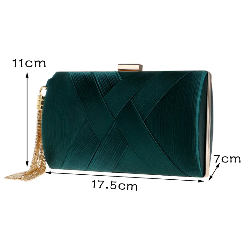 Women's Fashion Wedding Round/Rectangular Clutch Bag with Metal Tassel