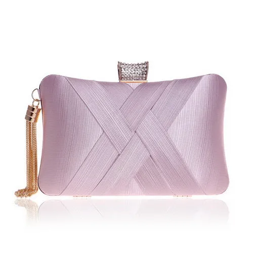 Women's Fashion Wedding Round/Rectangular Clutch Bag with Metal Tassel