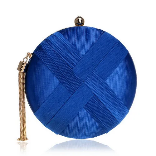 Women's Fashion Wedding Round/Rectangular Clutch Bag with Metal Tassel