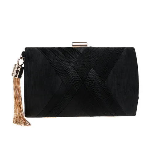 Women's Fashion Wedding Round/Rectangular Clutch Bag with Metal Tassel