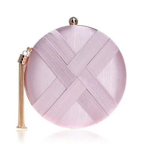 Women's Fashion Wedding Round/Rectangular Clutch Bag with Metal Tassel