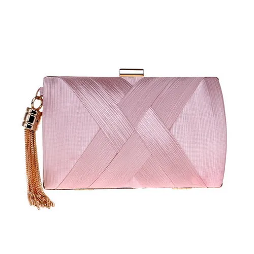 Women's Fashion Wedding Round/Rectangular Clutch Bag with Metal Tassel